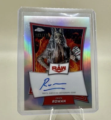 2025 Topps Chrome WWE ERICK ROWAN Red Brand Refractor Auto /175 RAW WYATT SICKS - Image 1 of 4