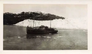 Vintage Foto Passagierschiff verschneiter Ozean Wasserberg - Bild 1 von 2