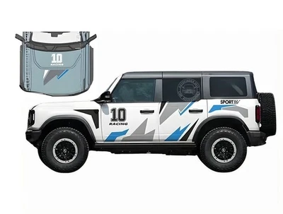 Calcomanías gráficas de camuflaje a rayas para auto Ford Bronco capó puerta lateral Foto 1 de 4