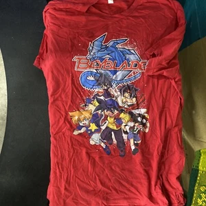 Beyblade Fusion T-Shirt Anime Rot Größe S-M Kurzarm Rundhals Vintage - Bild 1 von 4