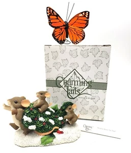 CHARMING TAILS Bringing Home The Tree Holiday Figurine - Fitz & Floyd - Picture 1 of 16