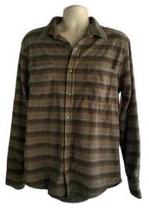 NEW Men's L Arizona Jeans Colorado Sage Striped Flannel Velour Microfiber Fleece - Picture 1 of 6