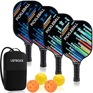 LSTECICE Pickleball Paddles Set of 4 Pickleball Racket Sets, Polypropylene Ho... - Picture 1 of 7
