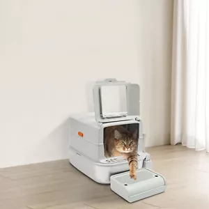 20L Enclosed Cat Litter Box Odorless Toilet Slide Out Anti Spillage w/ Scoop - Picture 1 of 24