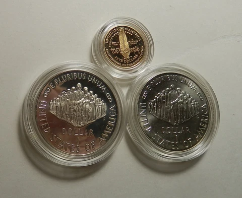 1987 US 3-Coin Constitutional Bicent Proof Gold and Silver Set Cover