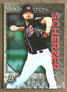 Max Scherzer 2020 Bowman Platinum Silver Ice Parallel #2 Nationals Topps Insert