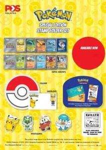 READY STOCK!! 2025 Pokemon Pokémon Stamp Folder Set (Issued By Pos Malaysia) - Picture 1 of 12