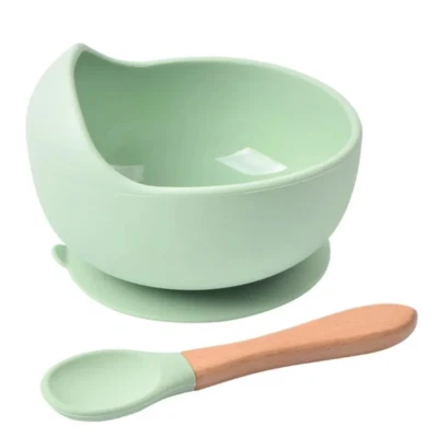 Silicone Suction Bowl - Spill-Proof Self-Feeding Set for Babies with Spoon​ - Bild 1 von 4