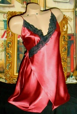 USA M Glossy Satin Nightgown Dress Bronze Black Lace Wrap & Missoni Silk Scarf - Image 1 of 4