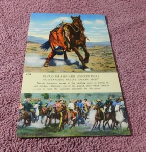 Native American Vintage Postcard Navajo Indian (Chicken Pull) Indian Sport - Picture 1 of 2