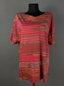 GUDRUN SJODEN Womens Blouse Top Pullover V-Neck Short Sleeve Red Size M - Picture 1 of 12