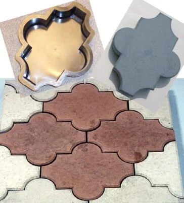 11 Gießformen (10ganze +1 halbe) für Pflastersteine Barock-sehr stabile Formen! - Bild 1 von 2