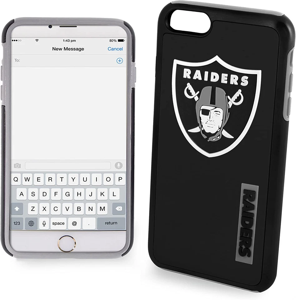 FOCO NFL Las Vegas Raiders Case For iPhone SE (2022, 20), 8, 7, 6 & 6s (4.7") - Image 1 of 1