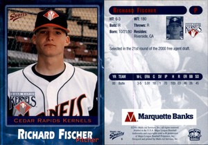 Richard Fischer 2001 Multi-Ad Cedar Rapids Kernels #6 Card *AutographDen*