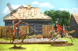 30MM FLAT ZINNFIGUREN ANTIQUE NAPOLEONIC RUSSIAN GUARD COSSACKS SUPERFINE PAINT! - Picture 1 of 11