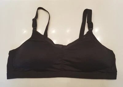Playtex Nursing Bra XL Shaping Cups Comfort Black Lace Wireless Preowned 3002 - Image 1 of 4
