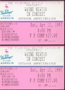 VINTAGE 2 WAYNE NEWTON IN CONCERT TICKET STUBS (W851) LAUGHLIN, NV 4/12/97 - Picture 1 of 2