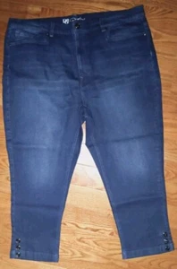 NEU OHNE ETIKETT QVC DG2 DIANE GILMAN 24W SOMMER CROPPED BLAU JEANS  - Bild 1 von 6
