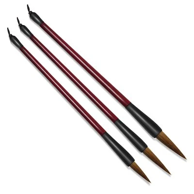 Chinese Calligraphy Brush Set Kanji Sumi Drawing Resin Handle 3PCS Beginners - Image 1 of 4