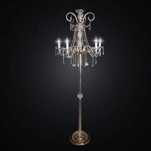 PIANTANA IN CRISTALLO CLASSICO A 5 LUCI BGA 1716 DESIGN SWAROVSKY - Picture 1 of 1
