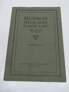 ORIGINAL 1924 HUDSON  ESSEX MODEL SEDAN BODY PARTS PRICE LIST MANUAL BOOK - Picture 1 of 1