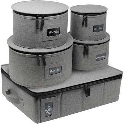 Sturdy China Dinnerware Storage Set - Hard Shell Holder for Round Plates & Cups - Image 1 of 4