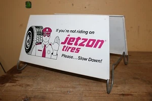 Rare Original Vintage c.1970 Jetzon Tires Police Metal Tire Stand Display Sign - Picture 1 of 9