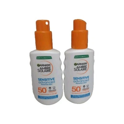 Garnier Ambre Solaire Sensitive Advanced SPF50 Sun Cream Spray 150ml X 2 - Image 1 of 4