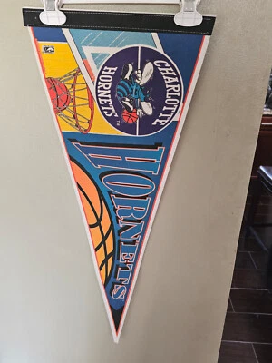 CHARLOTTE HORNETS  NBA BASKETBALL VINTAGE FELT PENNANT 4/5/24 - Image 1 of 2