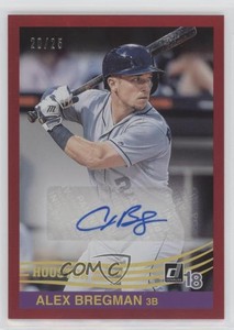 2018 Panini Donruss Retro 1984 Signatures Red /25 Alex Bregman #84S-AB Auto