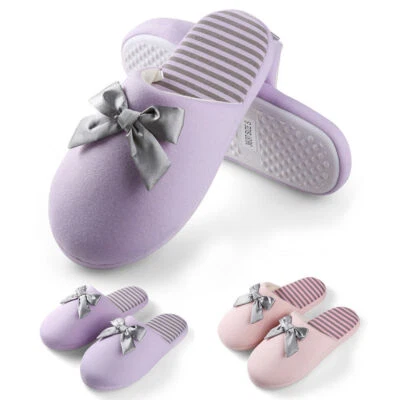 Mujeres Moda Moño Dormitorio Spa Zapatillas Con Suave Espuma con Memoria Zapatos Interior Foto 1 de 4