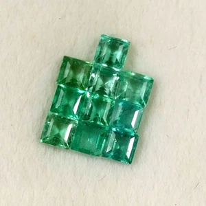 1.42ct Esmeralda Natural Cuadrada 2.8-3mm Tamaño Ojo Limpio Buena Calidad Como Nuevo Gema Verde - Imagen 1 de 3