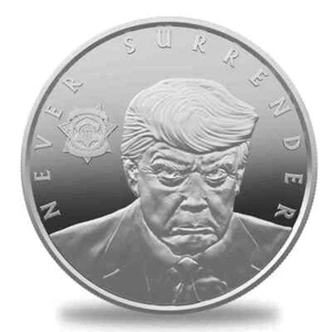 1 oz Trump Silver Round - Never Surrender | .999 Fine Silver - Picture 1 of 2