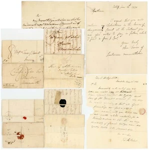 GB WALES LETTERS 1804-1832 BRIDGEND LLANTARNAM CARDIFF BRECON CHEPSTOW ..4 ITEMS - Picture 1 of 6