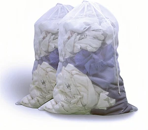 2 Pack Large Mesh Laundry Bag, 24×36 Inch Heavy Duty Mesh Laundry Bags Drawstrin - Foto 1 di 12
