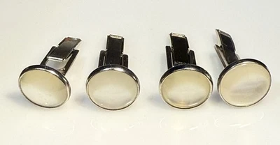 2 pares de gemelos redondos vintage Moonstone Like Lucite de dos tonos Foto 1 de 4