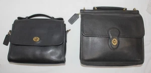 Bolso Coach DE COLECCIÓN ¡LOTE de 2! 9870 Court 9927 Willis cuero negro sin correas - Imagen 1 de 23