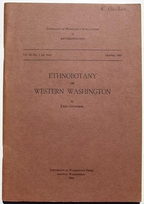 Book: 1945 Ethnobotany of Western Washington by Erna Gunther, Anthropology - Image 1 of 3