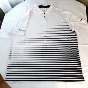 Nike Mens Dri-Fit Vapor Golf Polo shirt XXL white Black standard fit - Picture 1 of 8