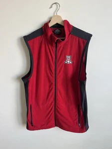 Arizona Wildcats Fleece Vest Full Zip Jacket Mens Large Red Colosseum NICE - Picture 1 of 4