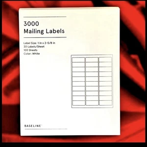 Baseline leere Adresse Versandetiketten 3000 pro Packungsgröße 1 Zoll x 2-5/8 Zoll - Bild 1 von 18