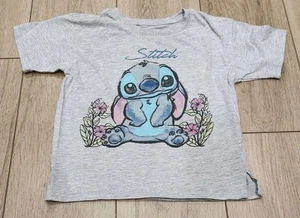 Disney Stitch Girl’s Size XS 4/5 Gray Graphic Tee shirt - Picture 1 of 5