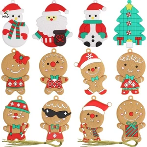 Wiederverwendbare Lebkuchenmann Christbaumfiguren – 12 Stück Set Spaßdekoration - Bild 1 von 9