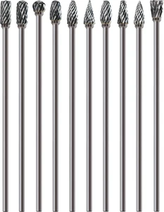 10 Stck. 1/8 Zoll Langschaft Hartmetall Frässtifte Set Kit Bits 4,5 Zoll Schaft... - Bild 1 von 12