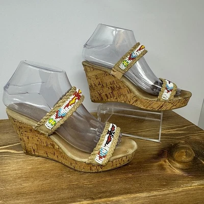 Cuñas con cuentas SBICCA KARSON TALLA 7,5 Boho Azteca Nativo Americano Suroeste Hippie Foto 1 de 4