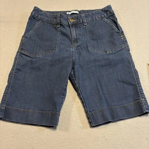 Lee Slender Secret Shorts Womens 12M Blue Denim Lower On the Waist Bermuda - Picture 1 of 11
