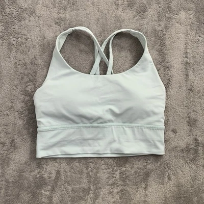 Lululemon Energy Bra Womens 4 Mint Strappy Crossback Criss Cross Yoga Running - Image 1 of 4