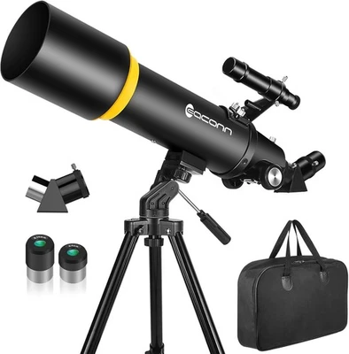 90mm 600mm Refractor Telescope for Adults Kids Astronomy with Bag - Image 1 of 4