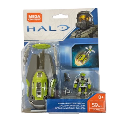 HALO OPERATION GUILLOTINE DROP POD MICRO FIGURE SET MEGA CONSTRUX 59pc MOSC 2018 - Image 1 of 4