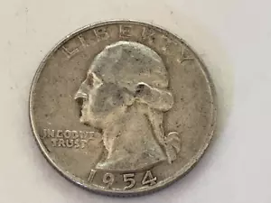 1954 P Washington Silver Quarter 25c sehr gut # K 81 - Bild 1 von 2